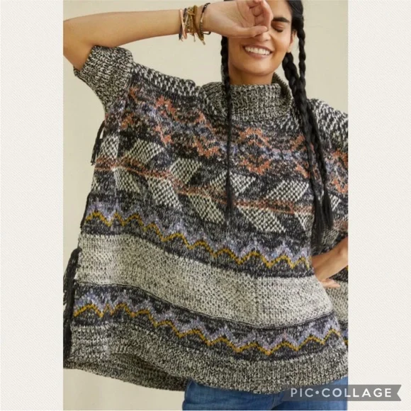 NWT Anthropologie Pilcro Magda Knit Poncho (Price Firm) - Picture 3 of 15